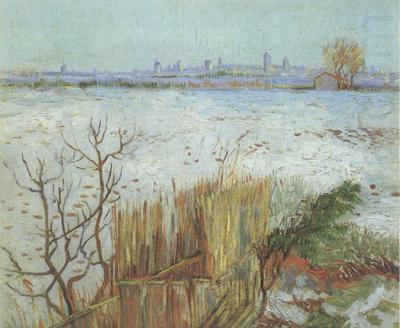 Snowy Landscape with Arles in the Background (nn04), Vincent Van Gogh